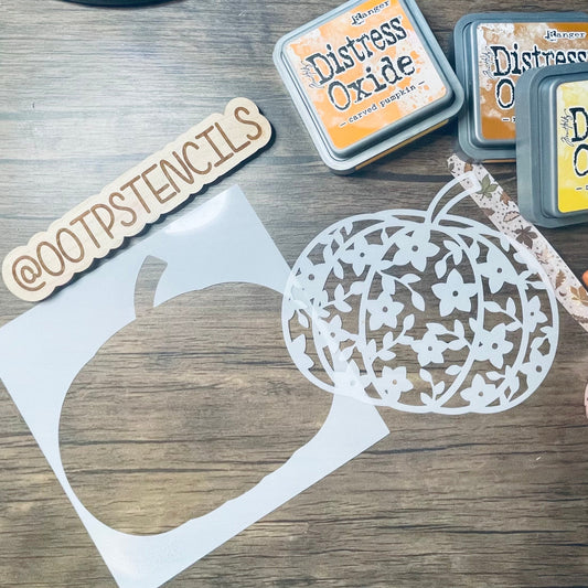 Floral Pumpkin 2 Pc Stencil Planner/Bullet Journal/Art Journal/Inking Stencil/ bujo planner craft stencil inking card making