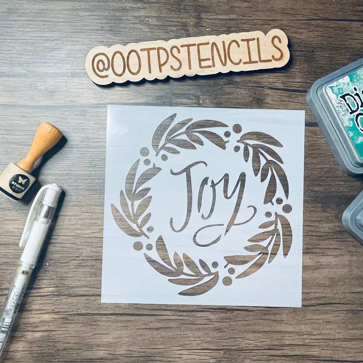 Joy Wreath Stencil Planner/Bullet Journal/Art Journal/Inking Stencil/ bujo planner craft stencil inking card making